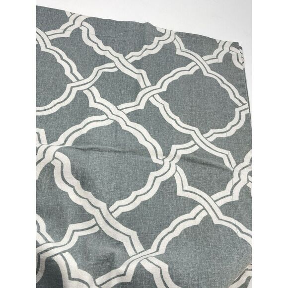 POTTERY BARN Kendra Trellis Blue White King Pillow Sham Cotton Linen Blend - Picture 2 of 5